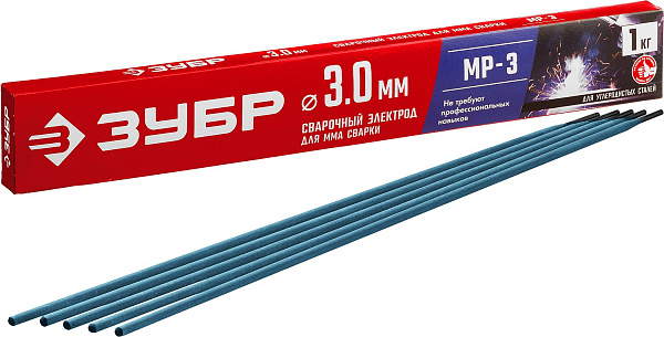 Электроды МР-3 Ф3,0Х350мм.д/ММА 1кг./40011-3,0/ЗУБР картинка №1